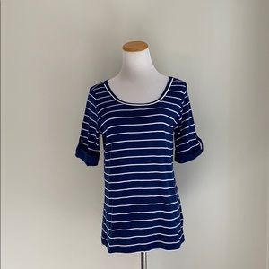NEW Jones New York Navy Striped Shirt